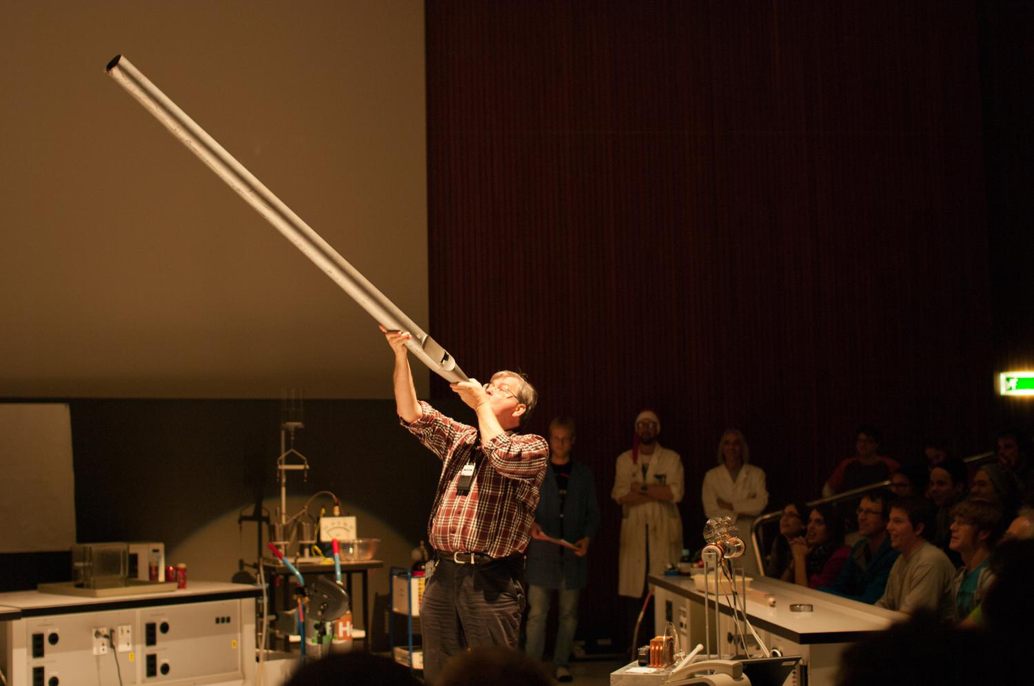 Demonstration from the physics department of an Alp horn